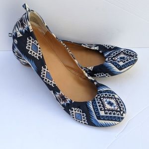 Nine West Carmen Ballet Flat Boho Aztec Navy 10